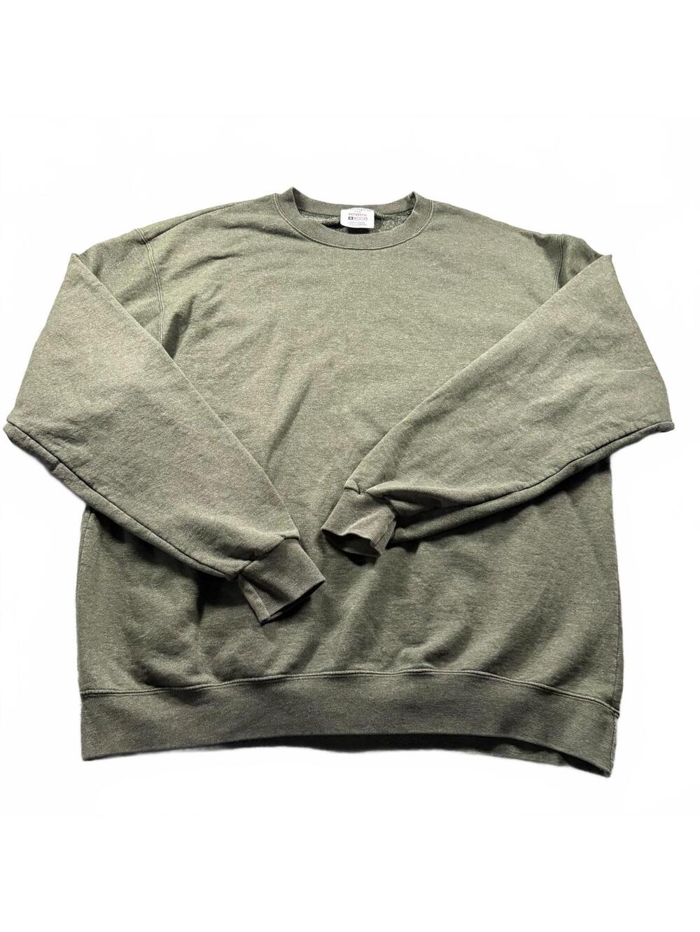 Champion Eco Authentic Blank Crewneck Sweatshirt Olive Sage Heather Green XL